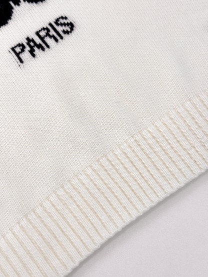 CD New Embroidered Butterfly Clash Color Knit Short Sleeve