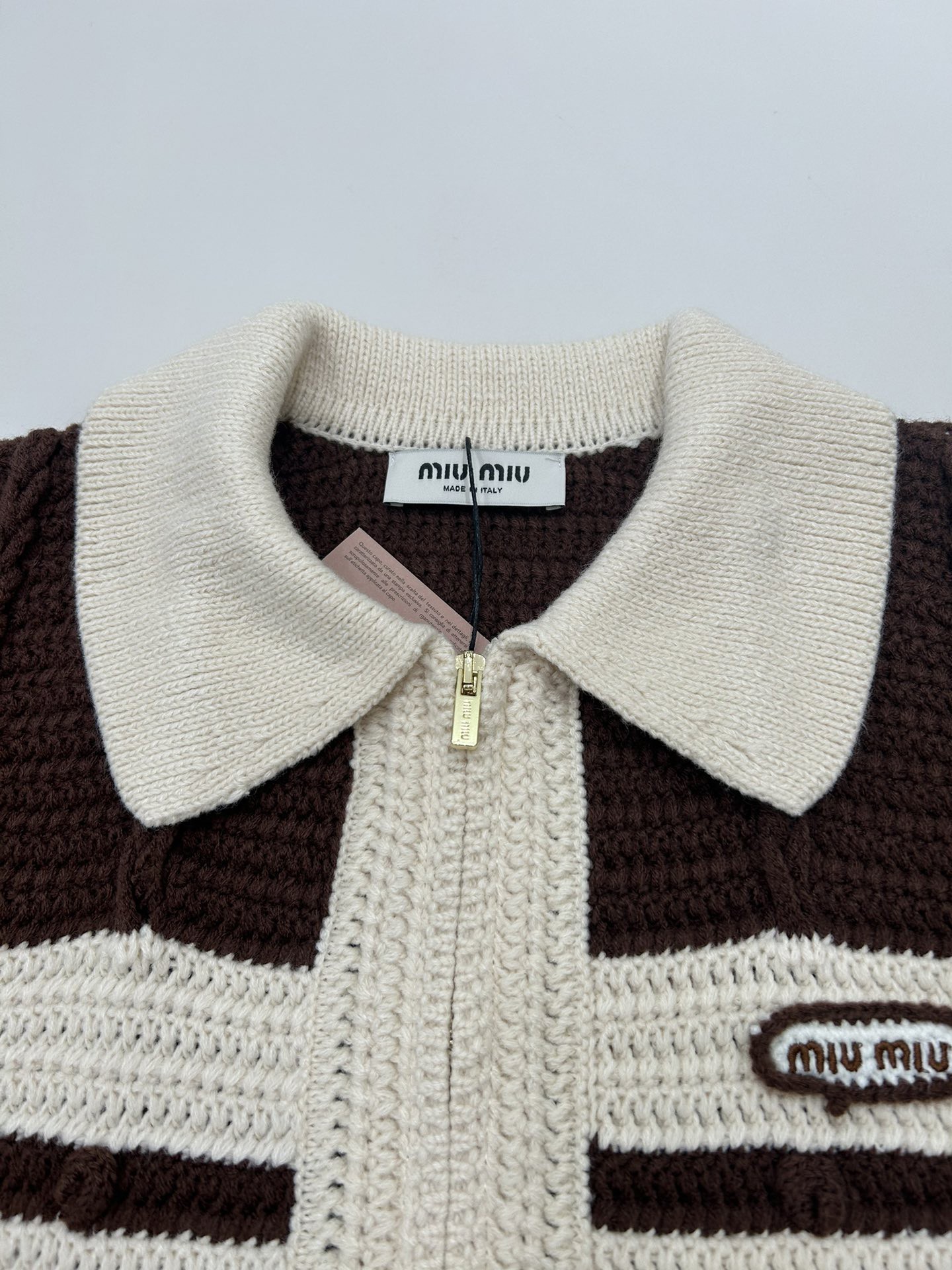 Miu Two-Way Zipper Knit Cardigan
