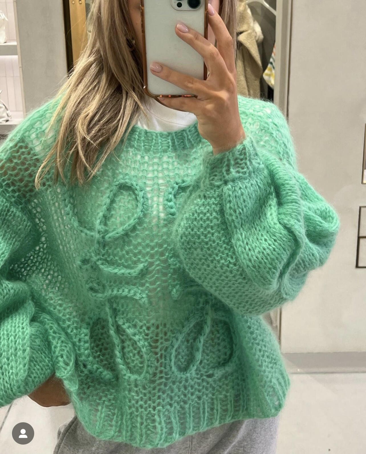 Loew Green Seahorse Cutout Sweater