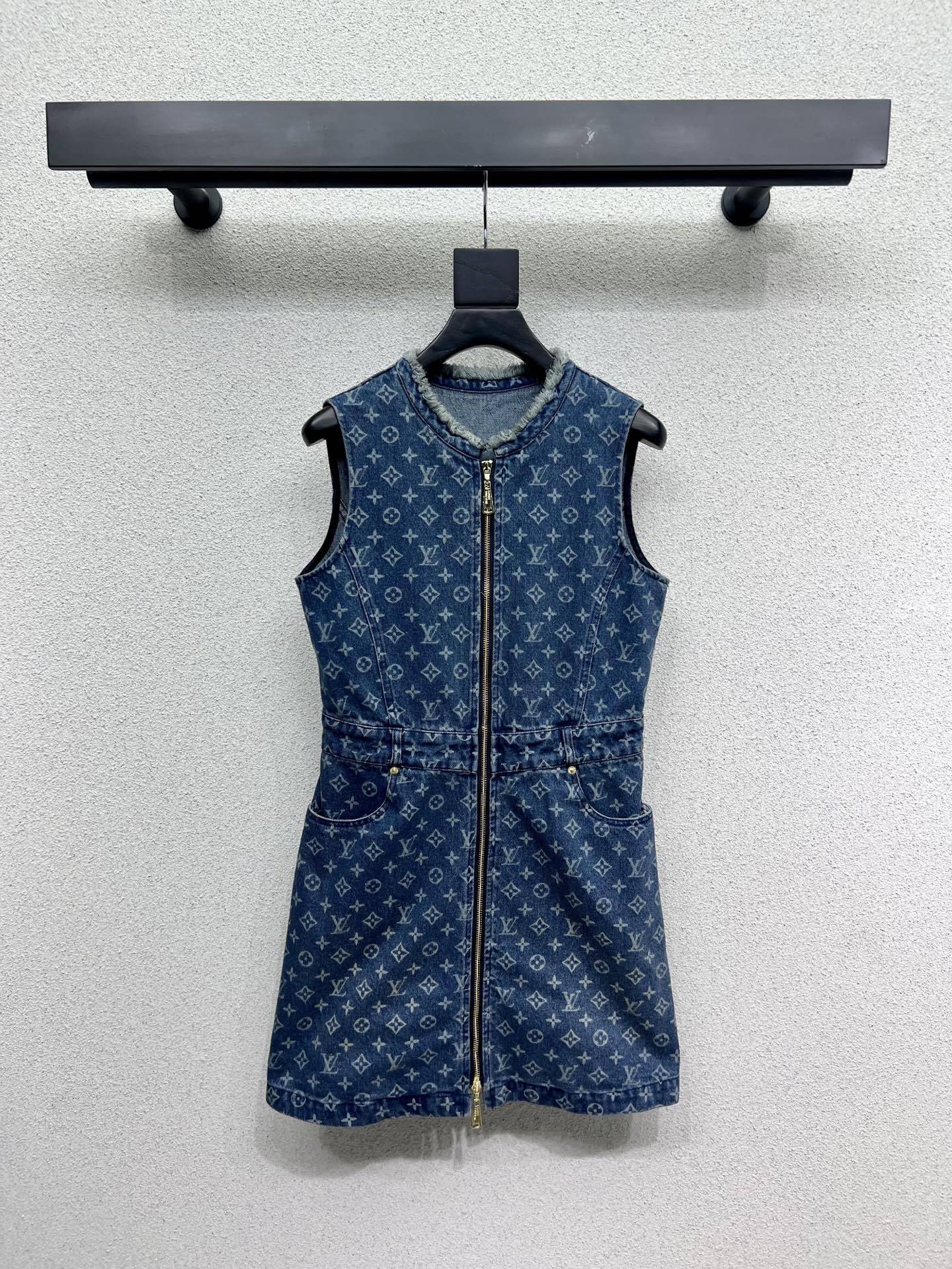 LOUIS VUIT25SS Classic Denim Dress