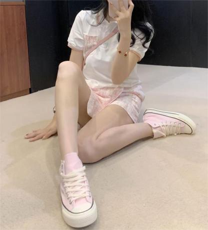 DIO25SS monogrammed polo shirt + washed cotton half skirt