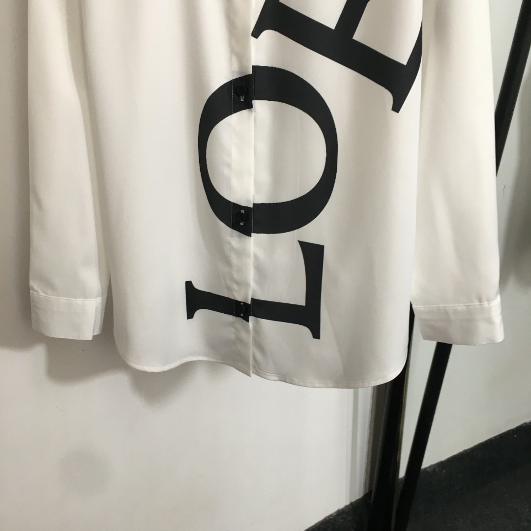 LOE25SSlogo Letter Print Long Sleeve Shirt
