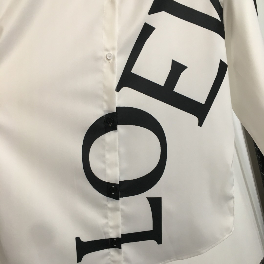 LOE25SSlogo Letter Print Long Sleeve Shirt