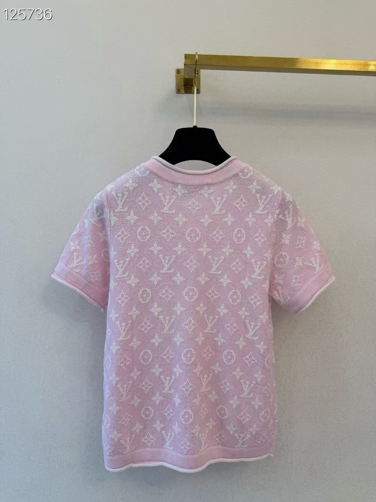 LV Classic Monogram Short-Sleeve Knit Cardigan