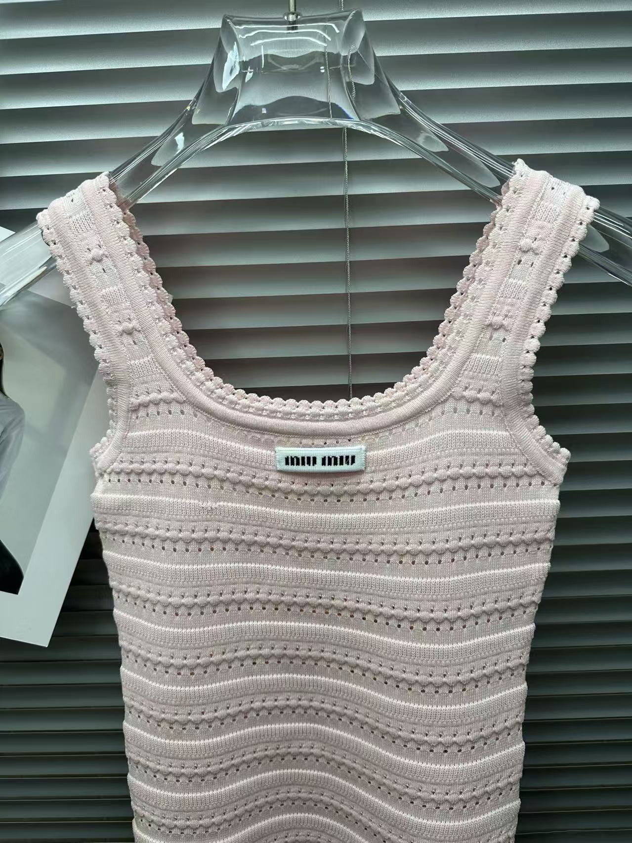 MIU Striped Fishtail Knit Tank Dress