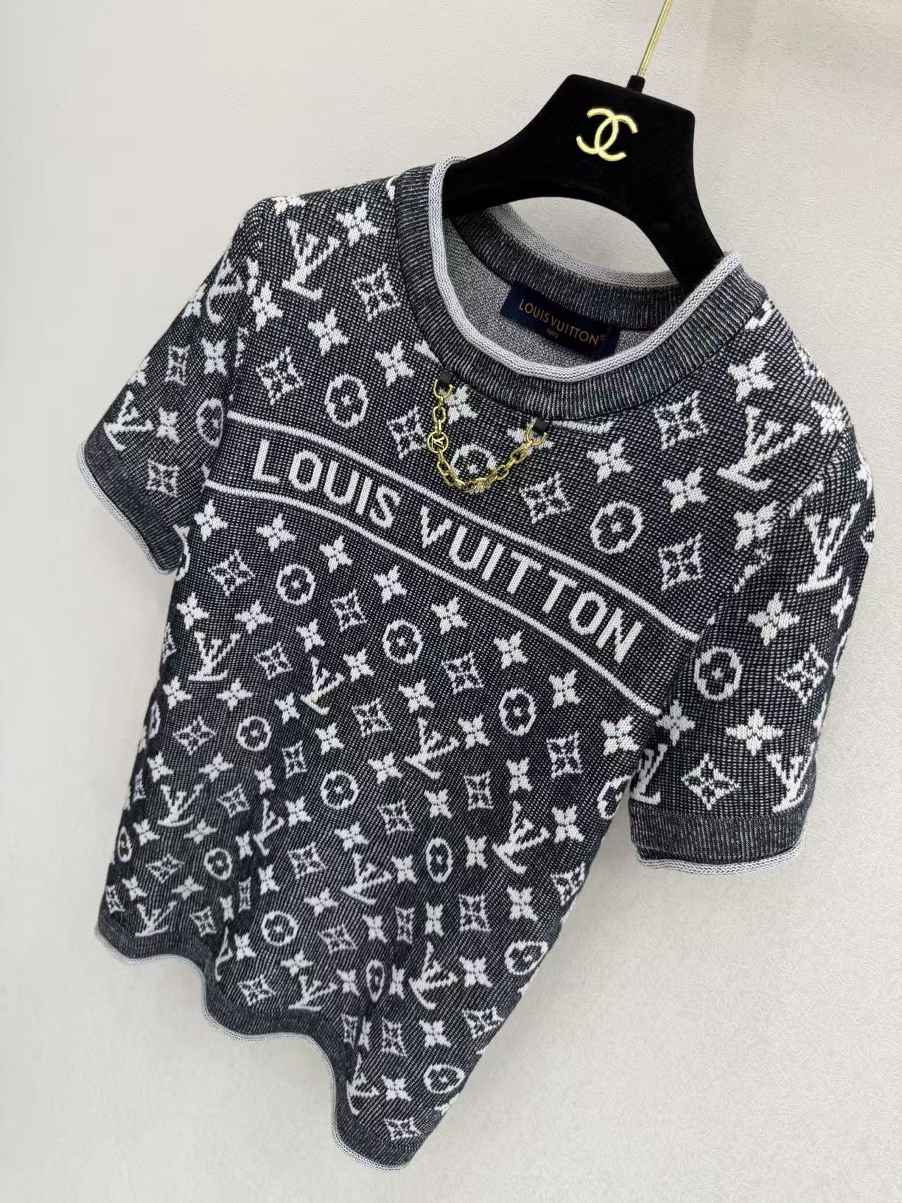 LV Classic Monogram Short-Sleeve Knit T-Shirt