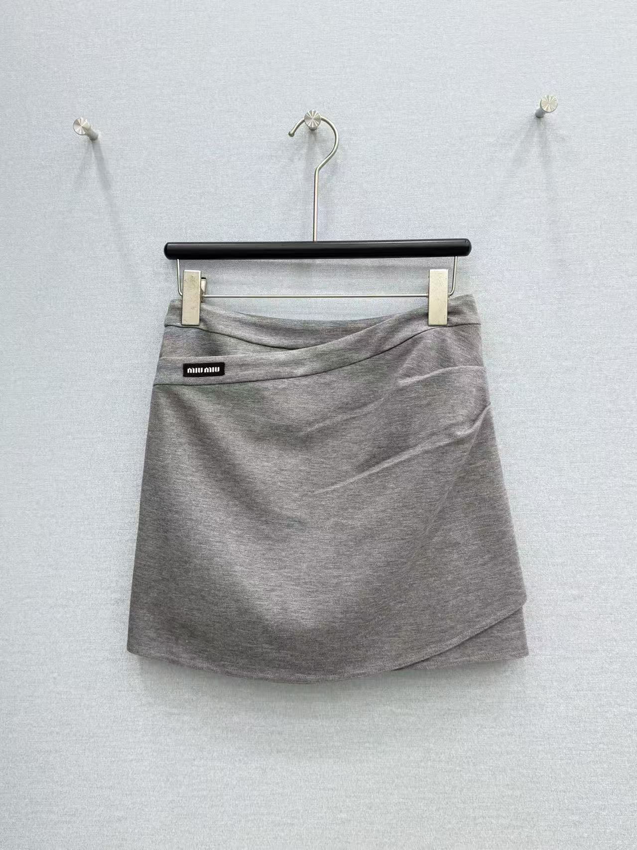 MIU Structured Logo Mini Skirt