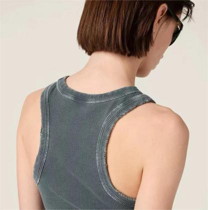 MIU25SS round neck slimming stretch cotton undershirt dress