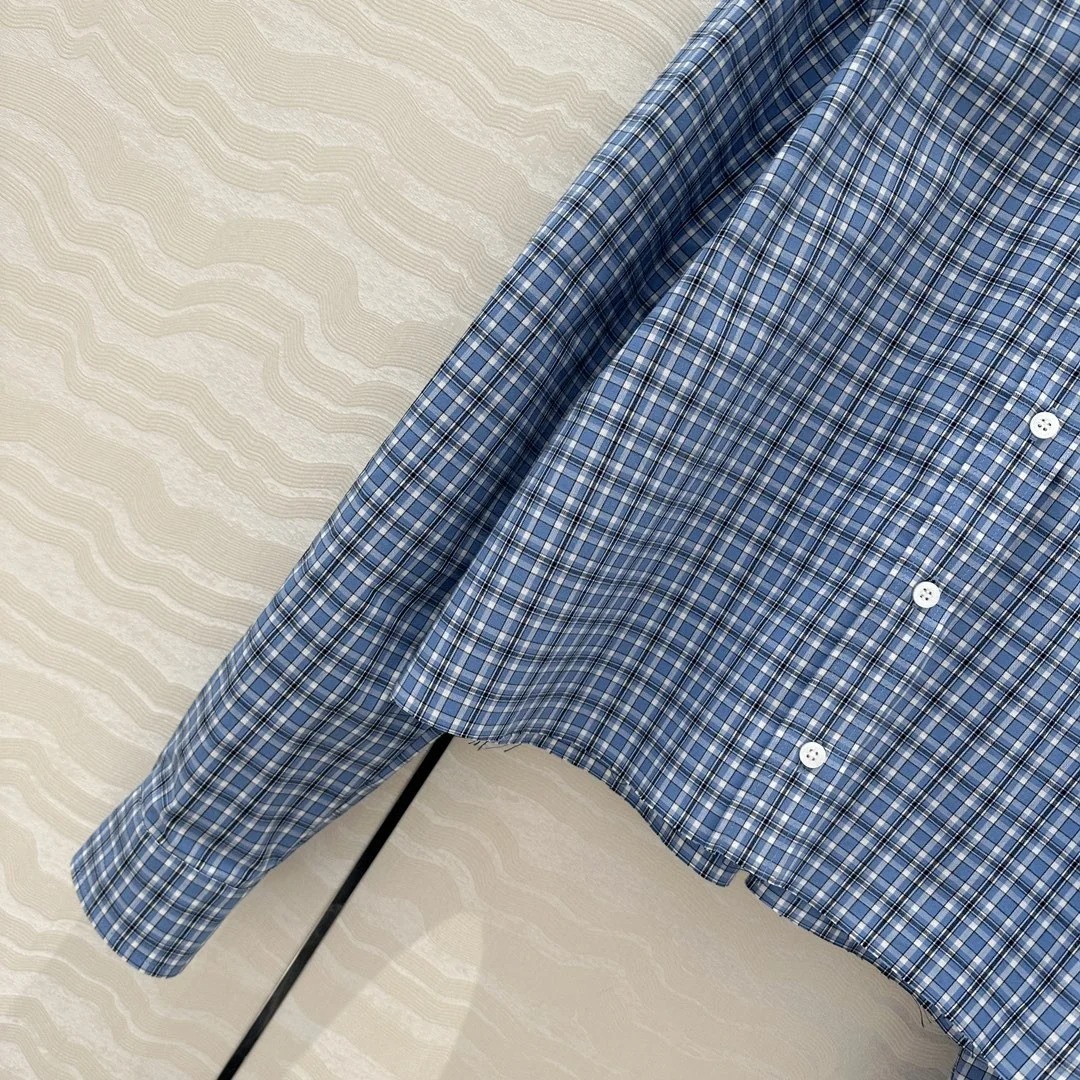 MIU Light Blue Plaid Shirt