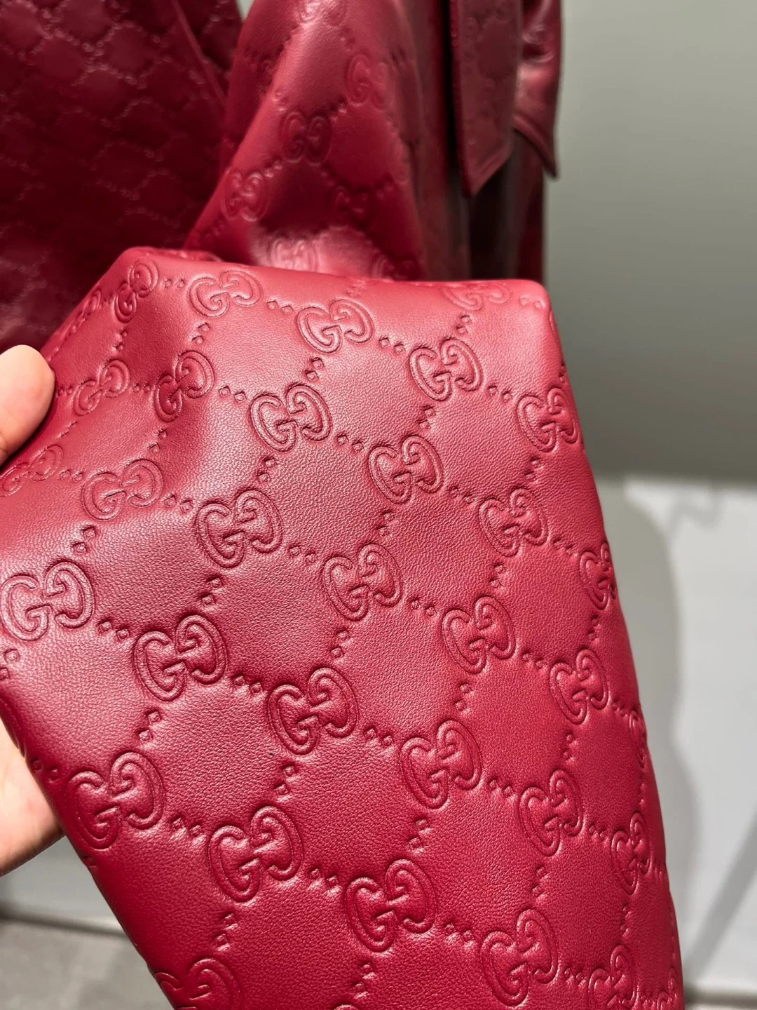 CUC Sheepskin Embossed Motorcycle Leather Jacket