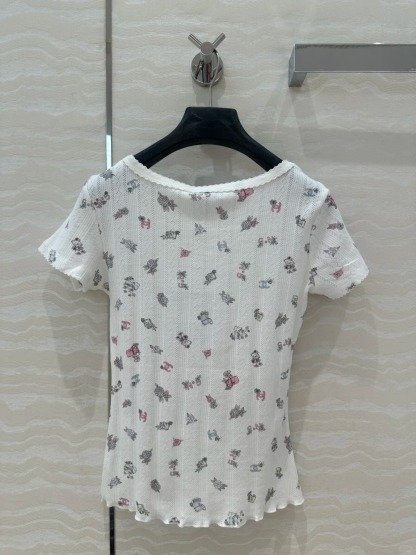 CHANE25SS Floral Bow Short Sleeve