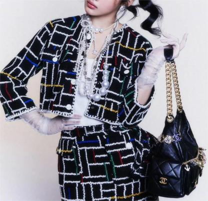 CHANE25SS colorful striped chambray jacket