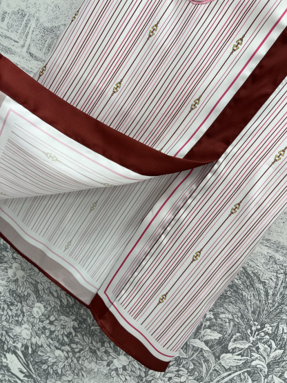 GUCC25SS Striped Saddle Button Pattern Half Skirt