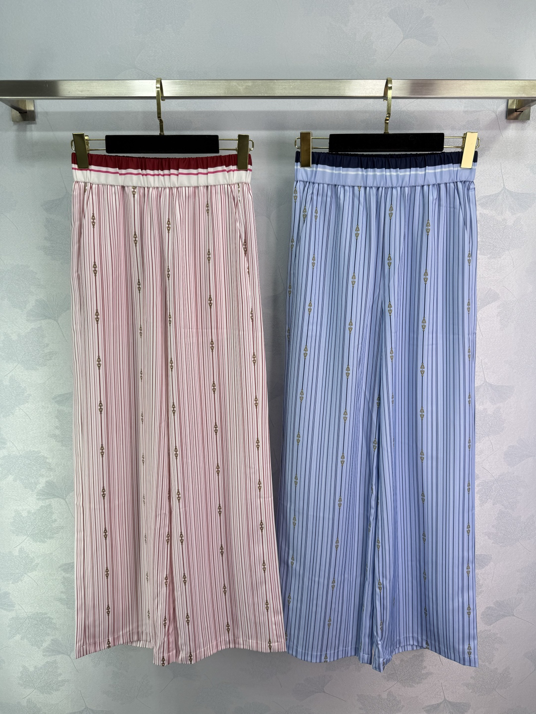 GUCC25SS Striped High Waist Straight Leg Pants
