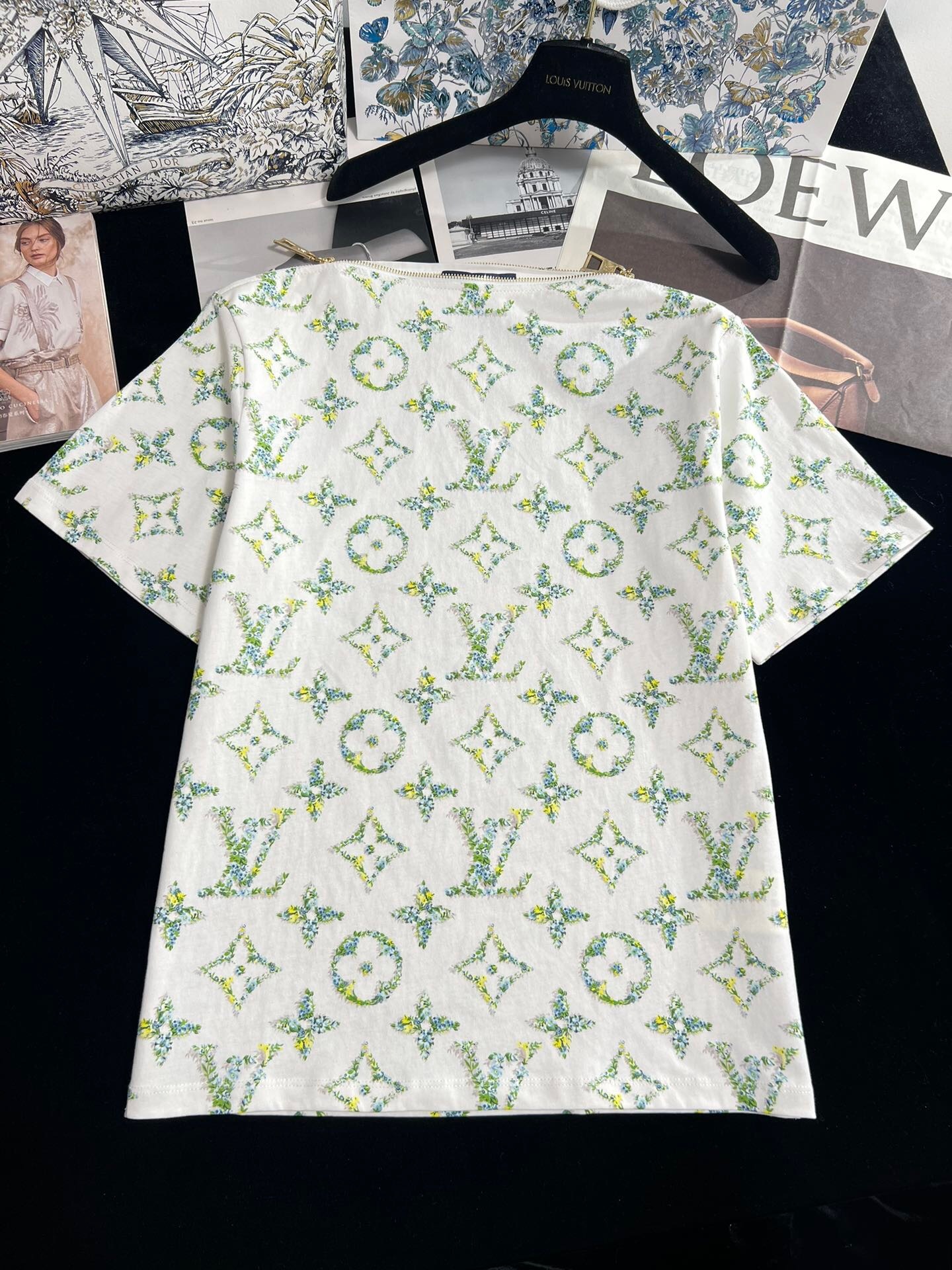 LU One Shoulder Metal Zipper Printed Graphic T-Shirt