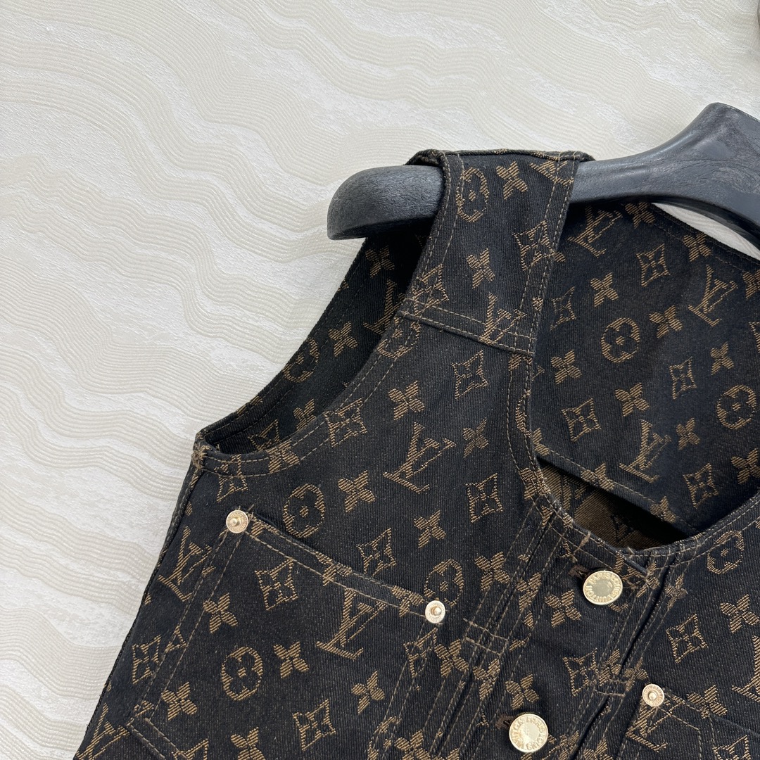 LU25SS jacquard logo denim undershirt dress