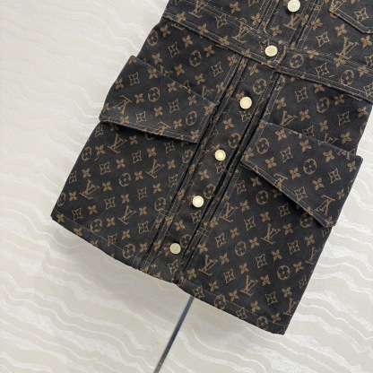 LU25SS jacquard logo denim undershirt dress