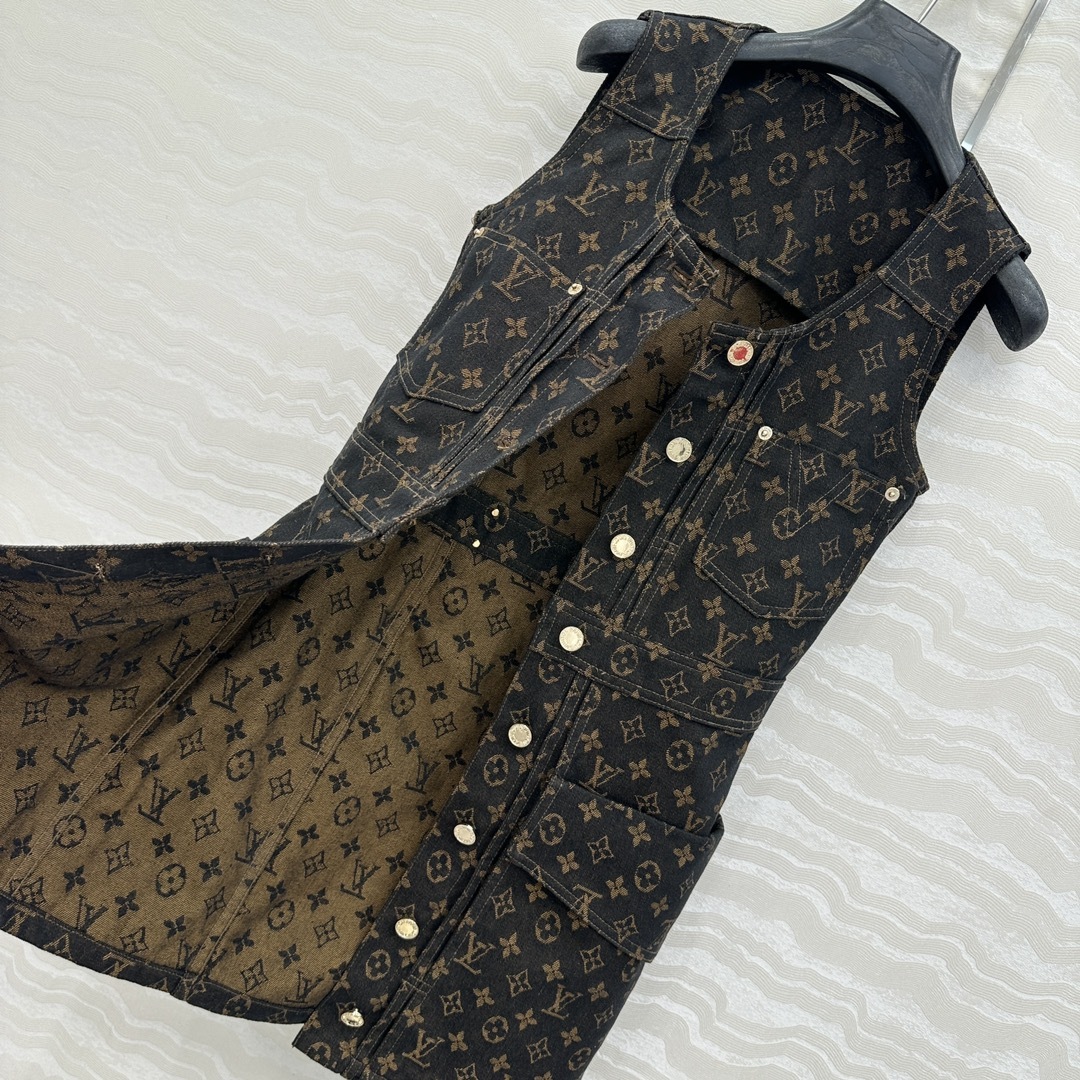 LU25SS jacquard logo denim undershirt dress
