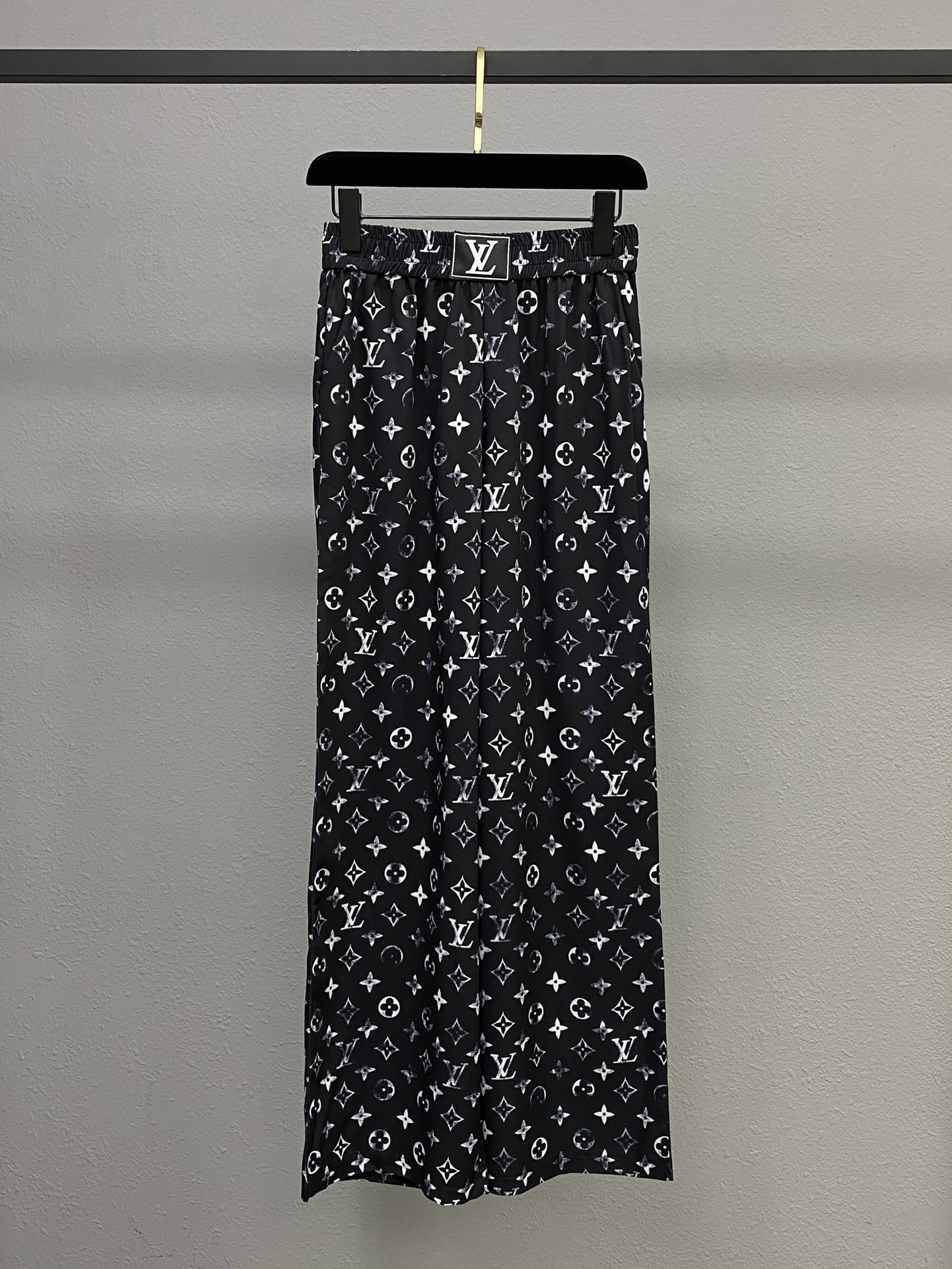 LU Classic Old Flower Print Casual Straight Leg Pants Trousers