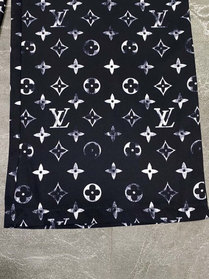 LU Classic Old Flower Print Casual Straight Leg Pants Trousers