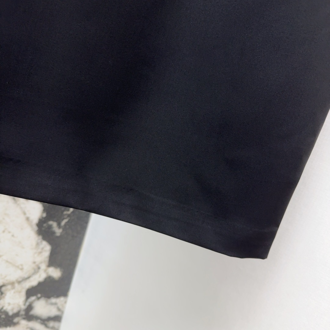 LU25SS Vintage French Doll Neck Black Dress