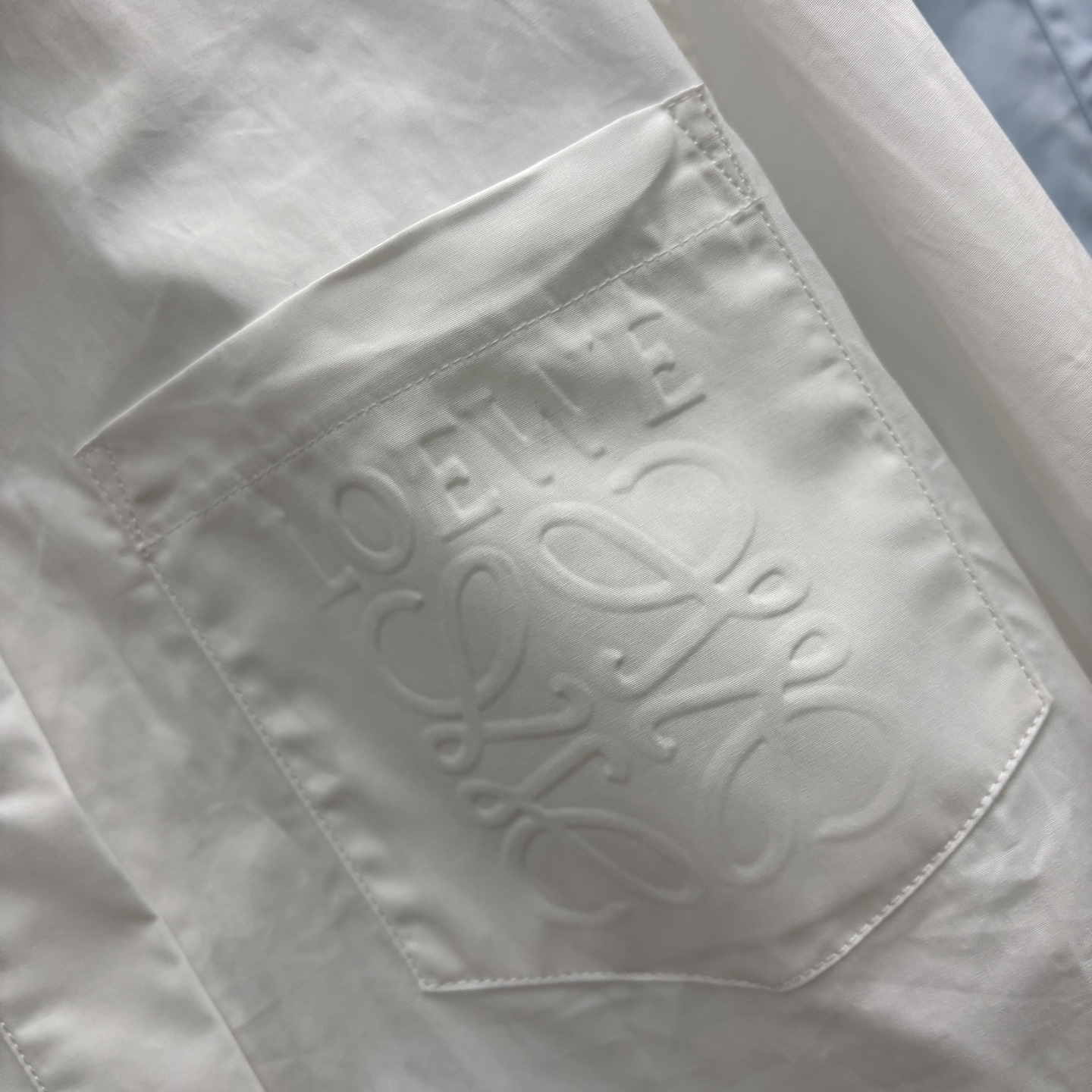 LOE25SS Hollow out lace patchwork shirt