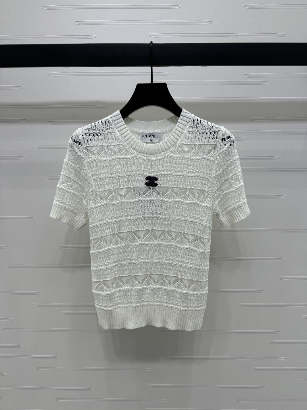 CHANE25SS Cut-out knit short sleeve