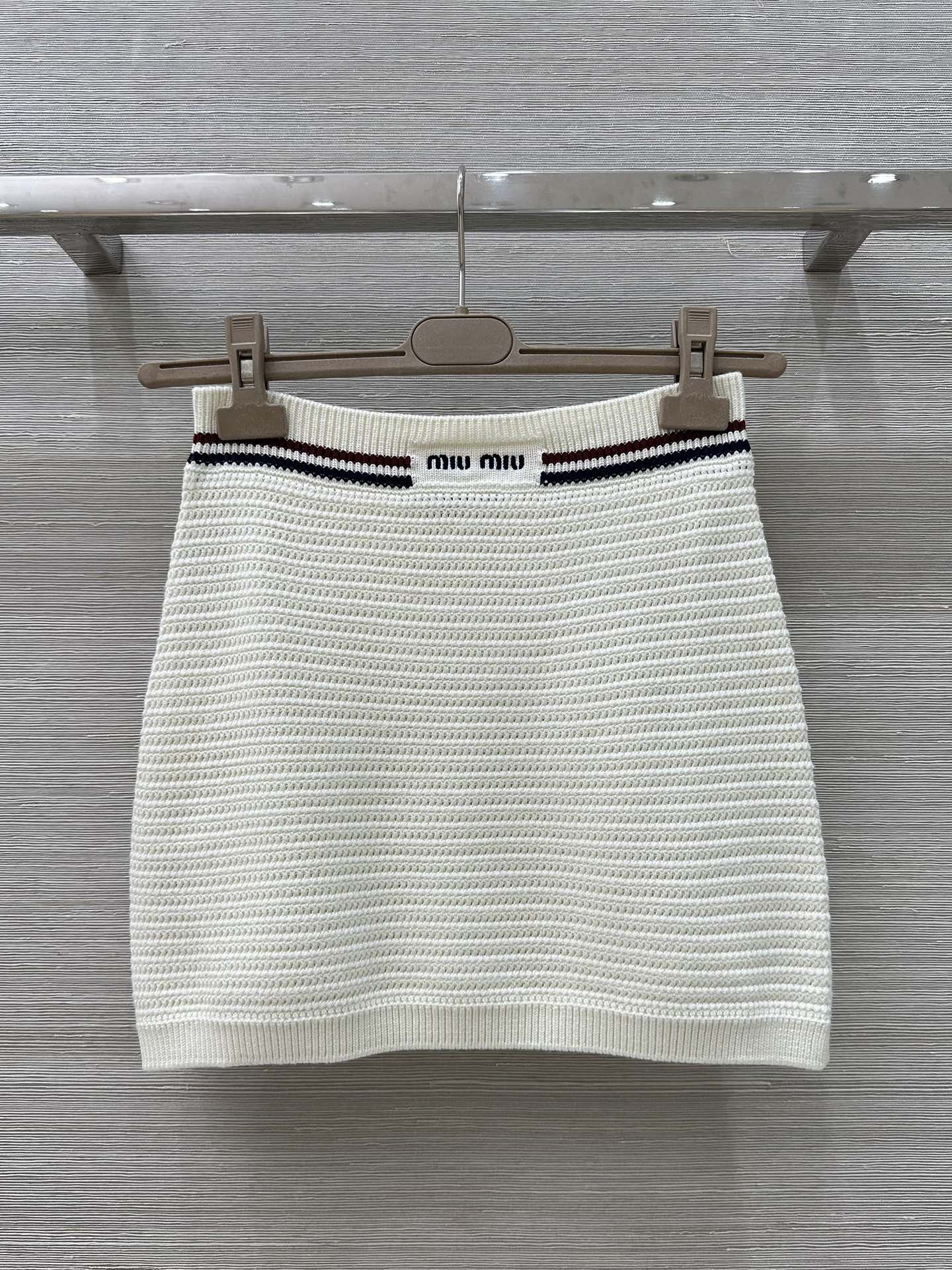 MIU25SS striped knit half skirt