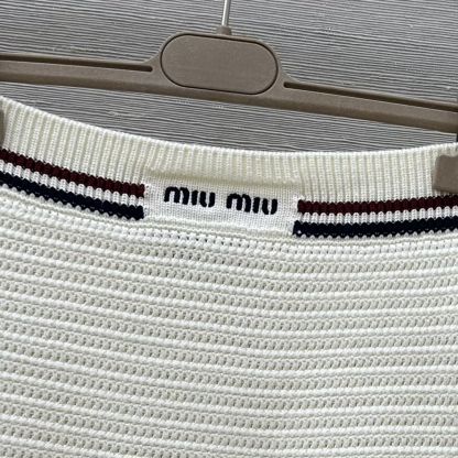 MIU25SS striped knit half skirt