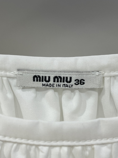MIU25SS Printed Colorblocked Cotton Half Skirt