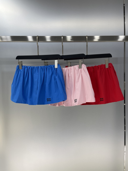 MIU25SS Puffy Tight Waist Ultra Short Half Skirt