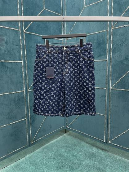 LU 25SS Colorblocked Denim Shorts