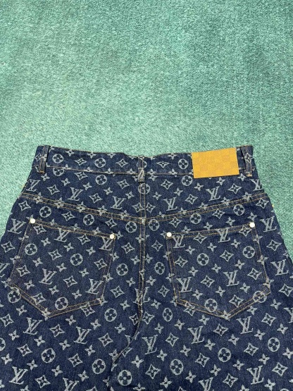 LU 25SS Colorblocked Denim Shorts