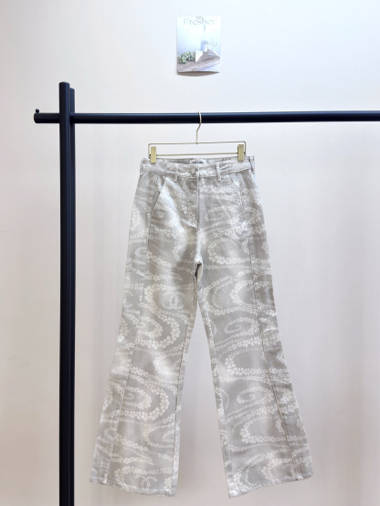 CHANE25SS printed denim micro trousers