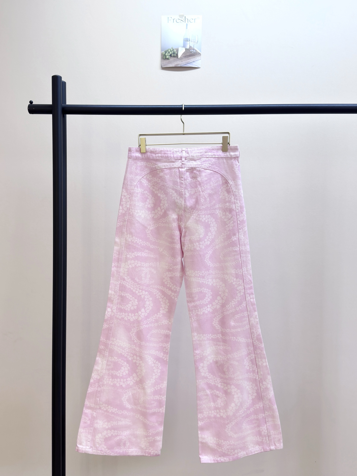 CHANE25SS printed denim micro trousers