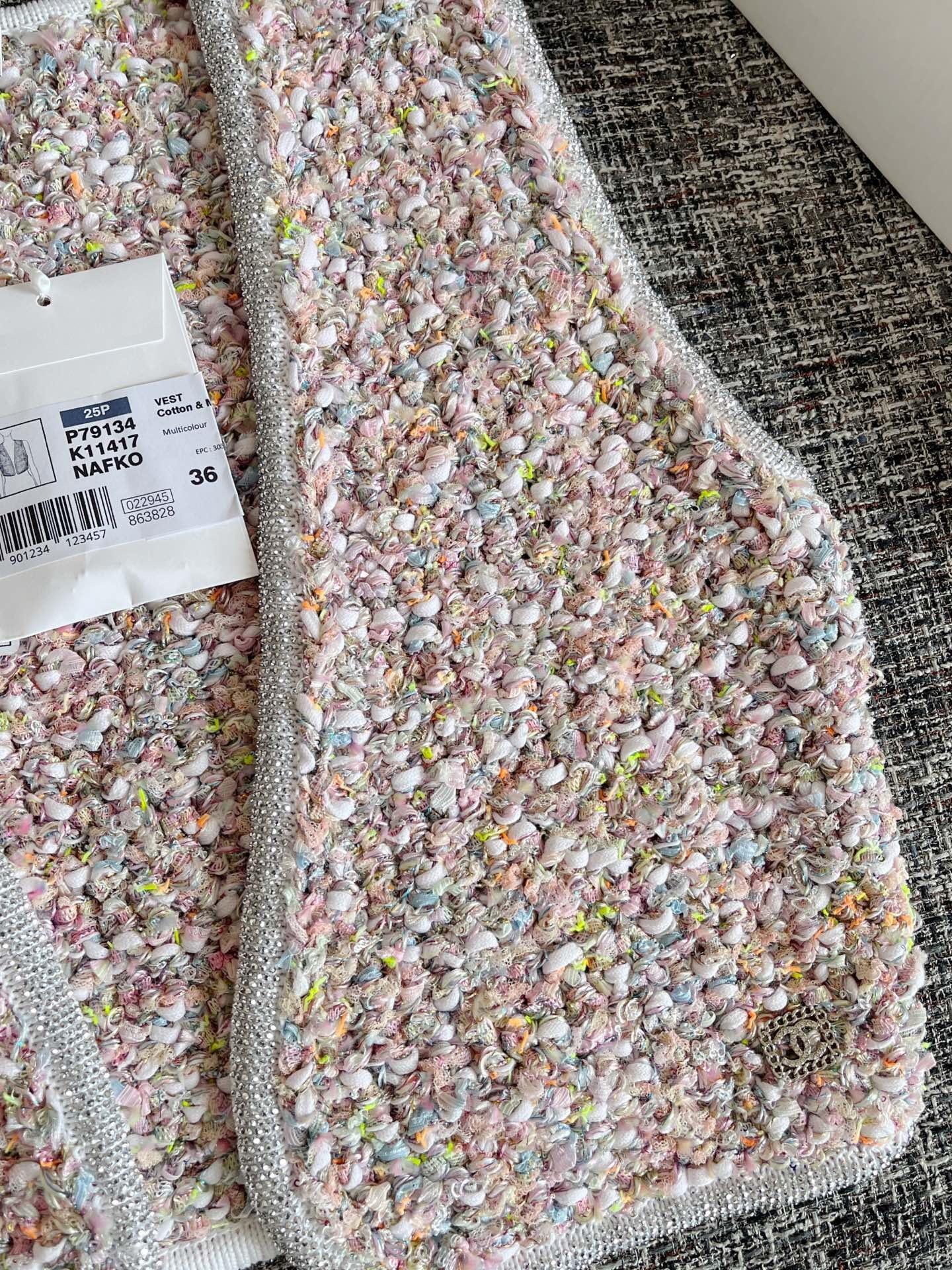 CC 25SS Woven rhinestone wrapped skirt