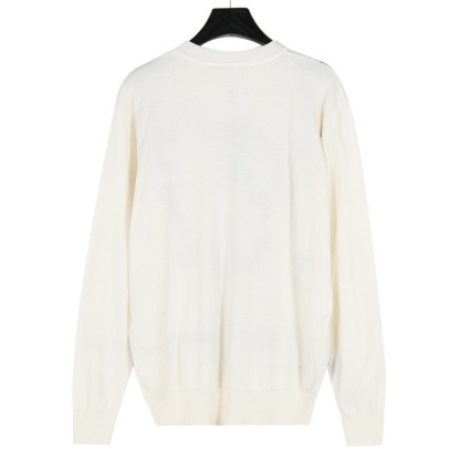 1V Mixed Dye Abstract Print Long Sleeve Knit Sweater