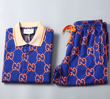 GG Full printed logo short sleeved POLO set
