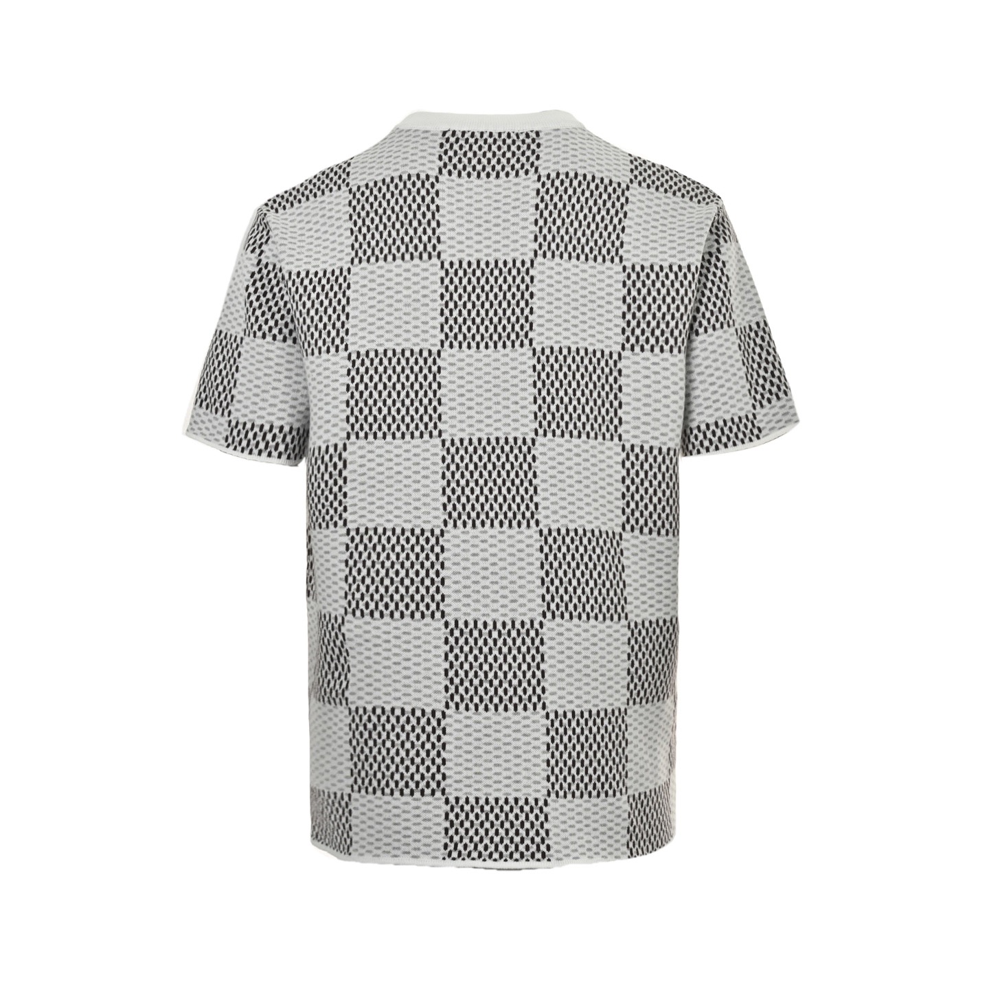 1V Checkered Knitted T-shirt
