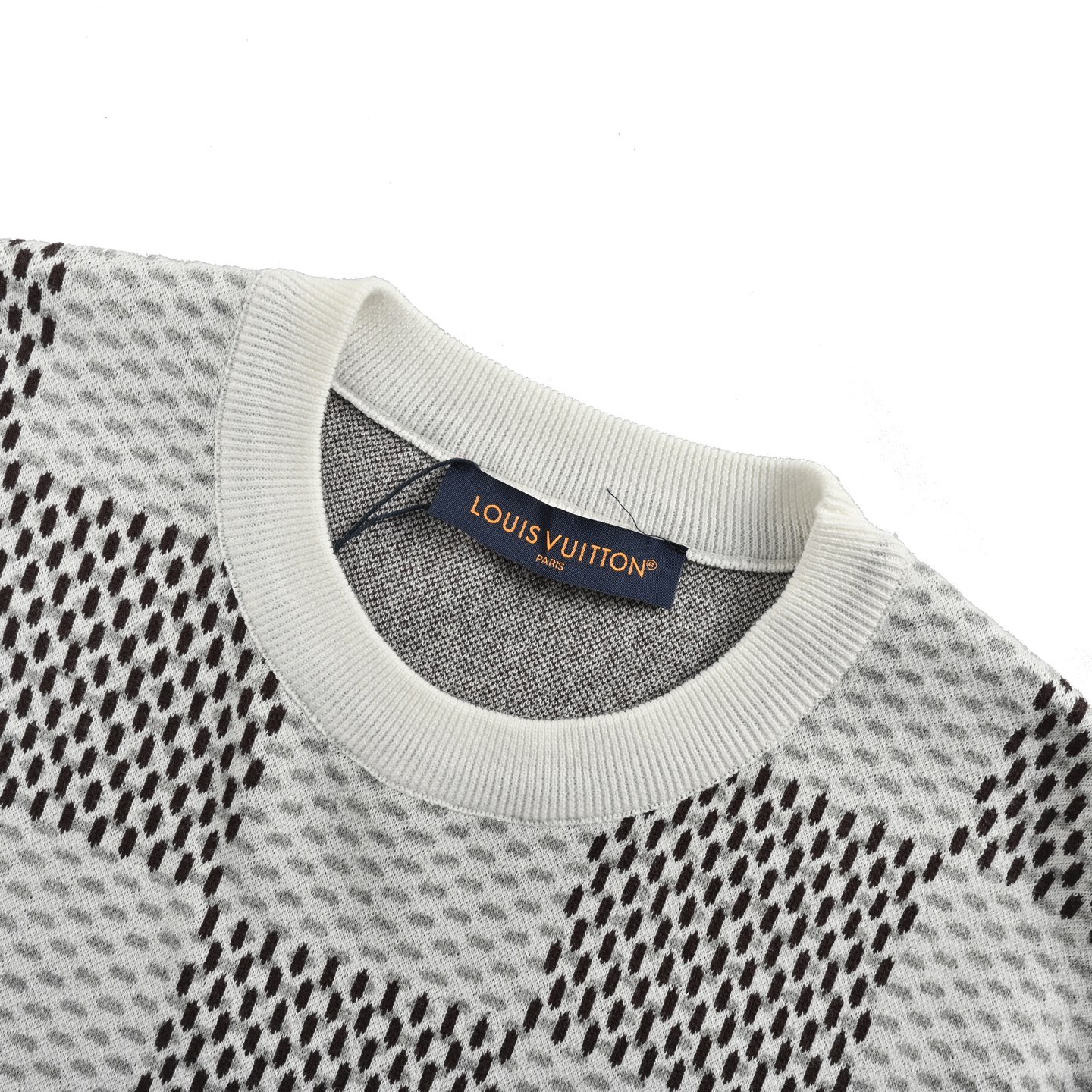1V Checkered Knitted T-shirt