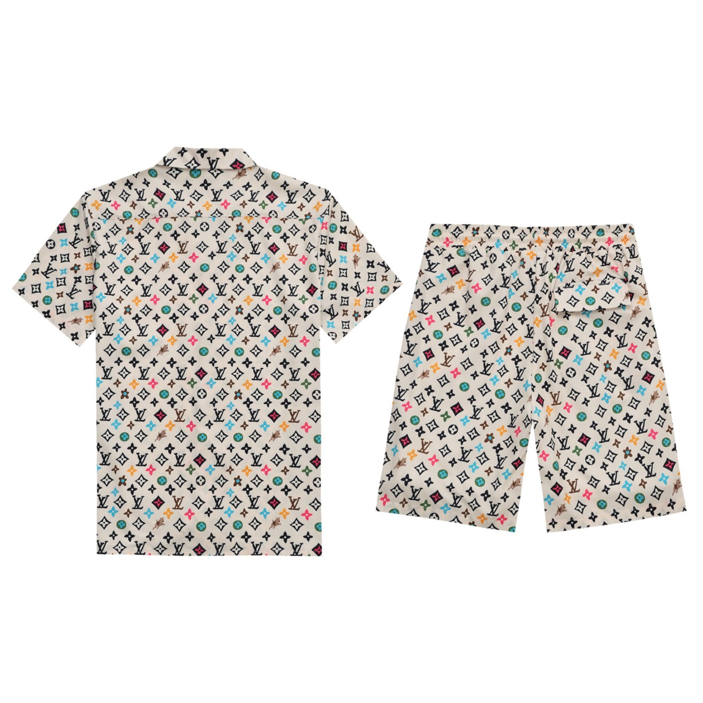 1V Colorful Full Print Short Sleeve Set