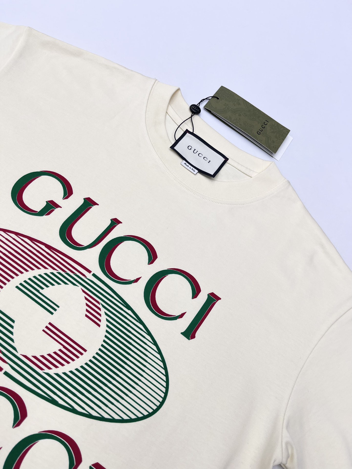 GG 25SS Color blocked large logo printed T-shirt