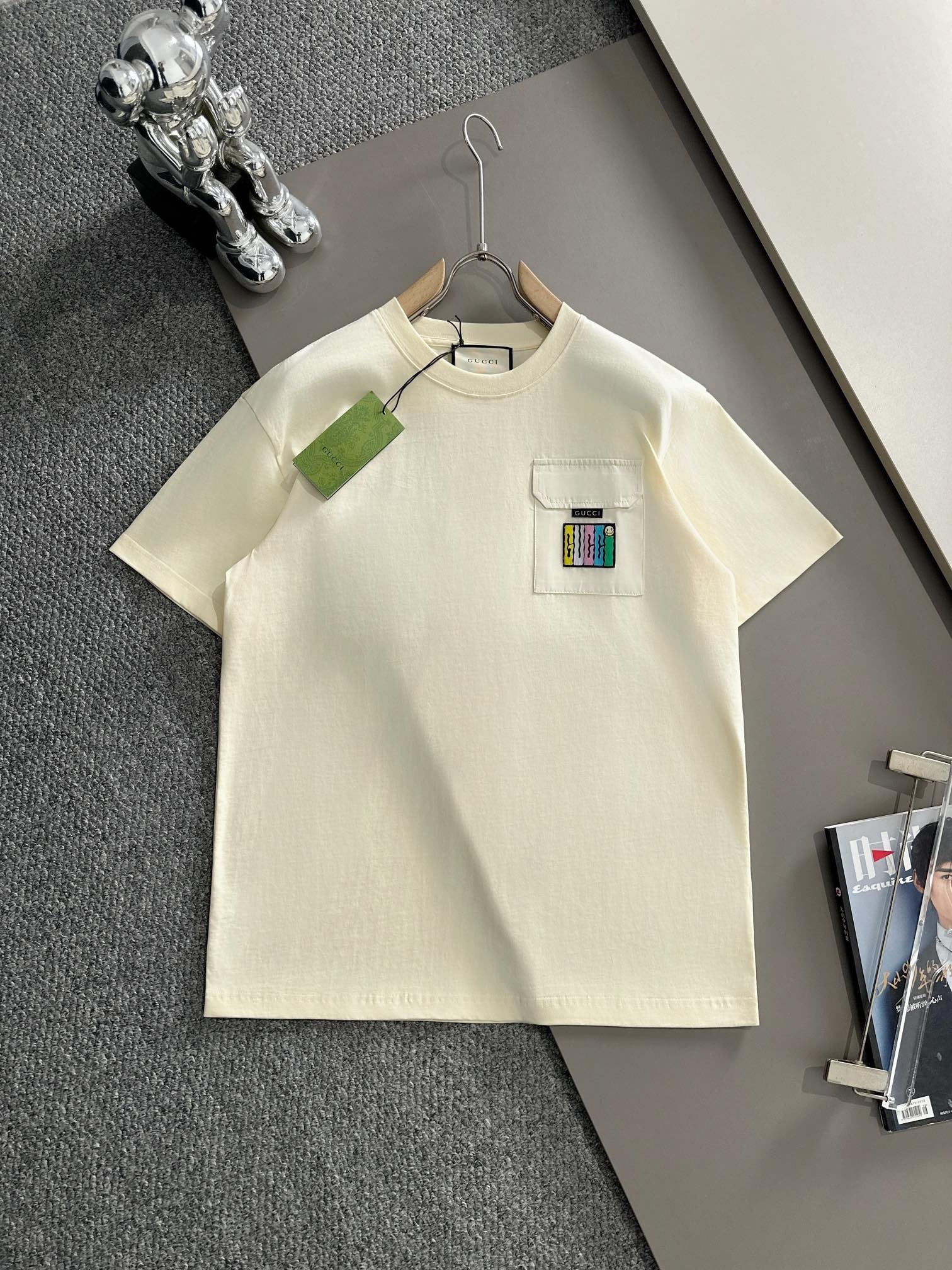 GG Colorful letter logo short sleeved T-shirt