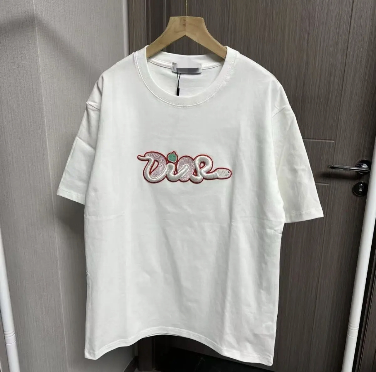 DD Green Snake Embroidered Short Sleeve T-shirt