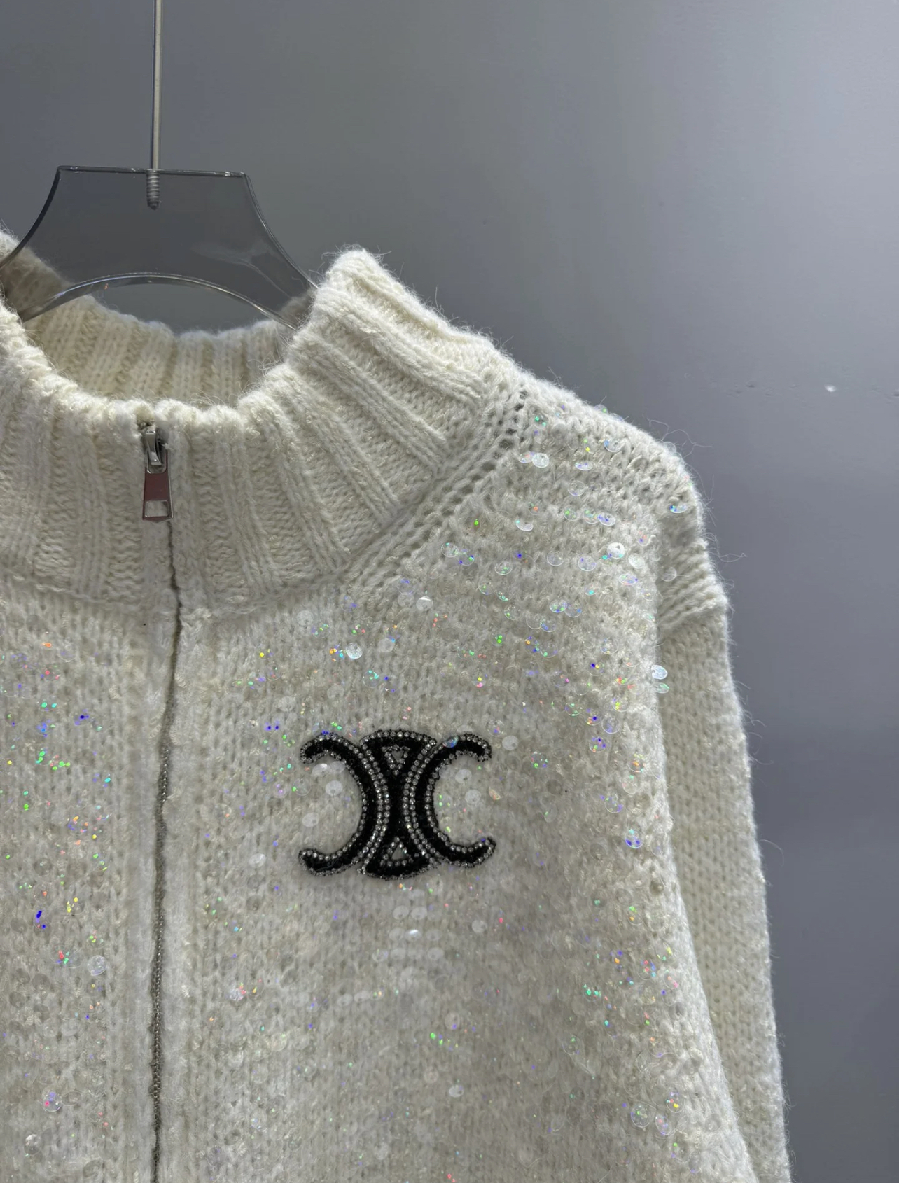 SL Sequin zipper sweater