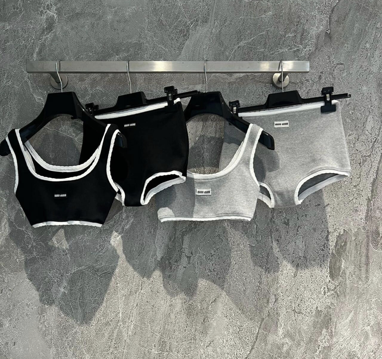 MM Color blocked vest shorts 2-piece set