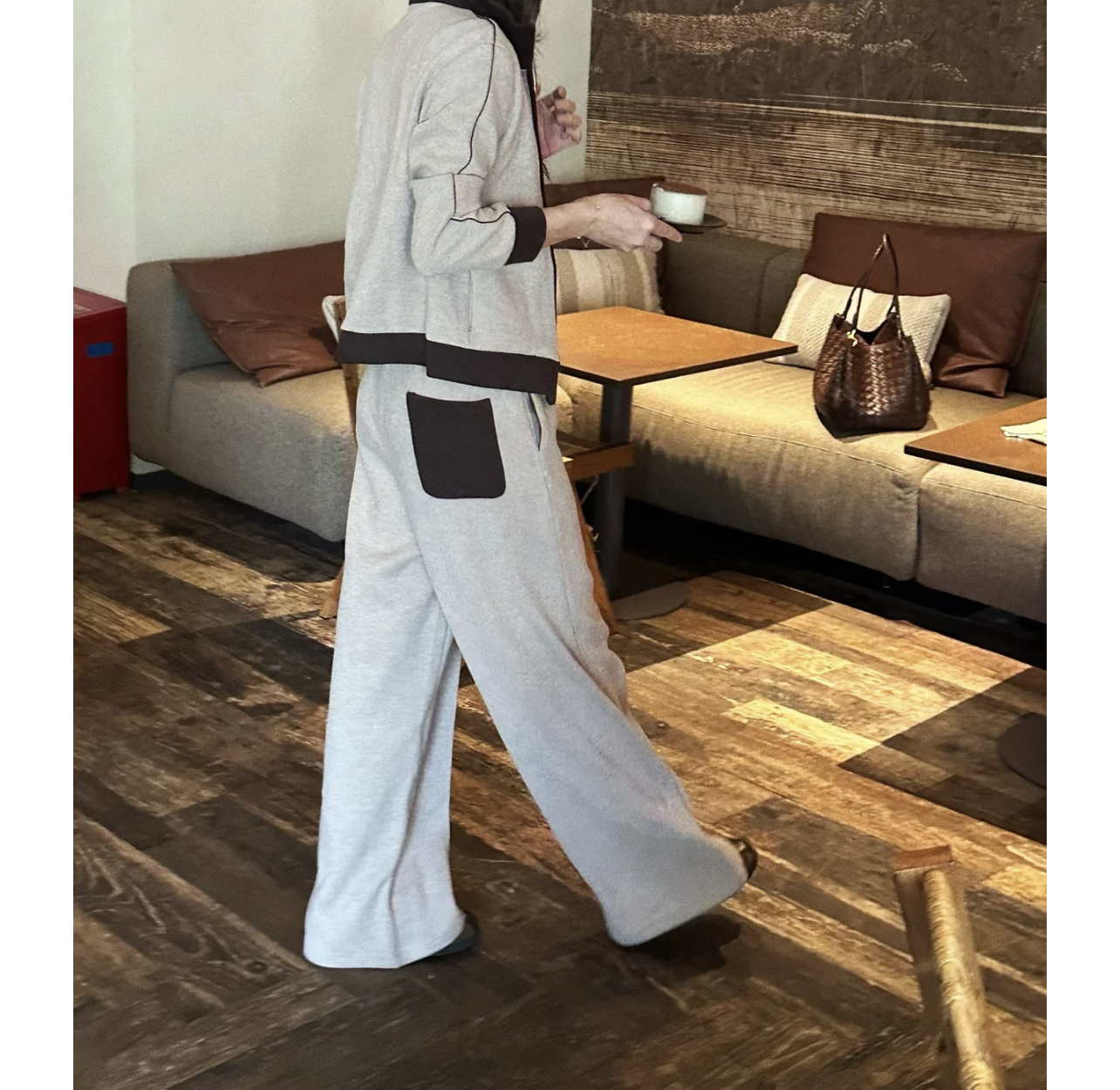 MM Khaki color blocking set