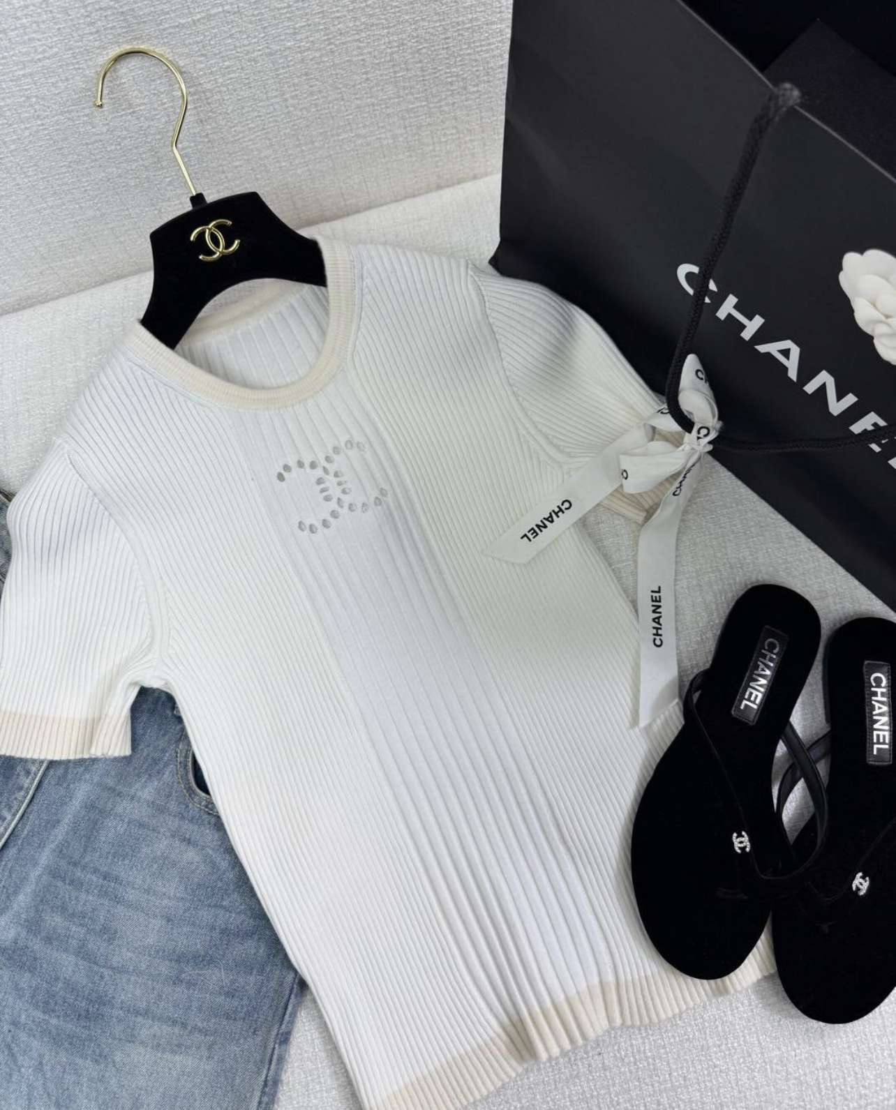 XX Hollow knit short sleeves