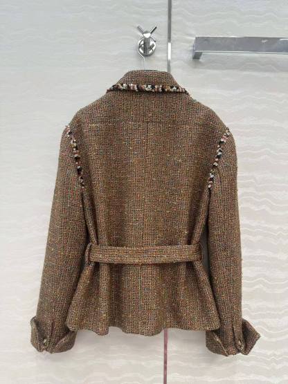 CC 25SS Vintage lace up tweed jacket