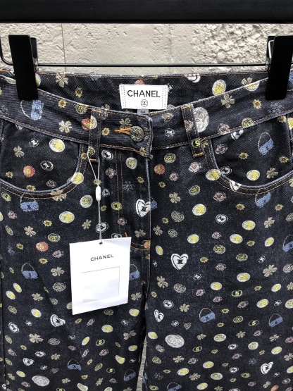 CC 2025SS 3D printed color patterned straight leg jeans